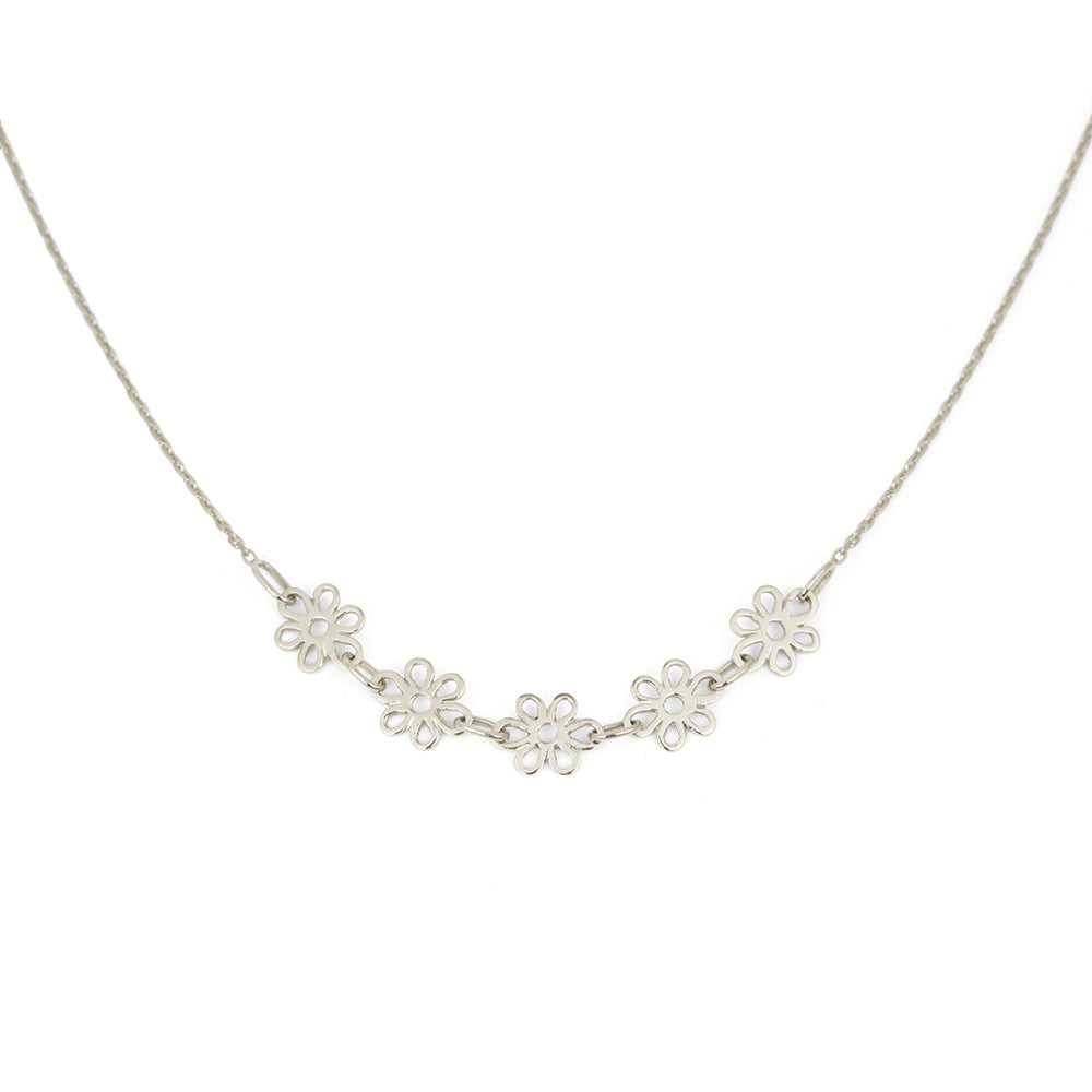 Collier Pâquerette - Or blanc