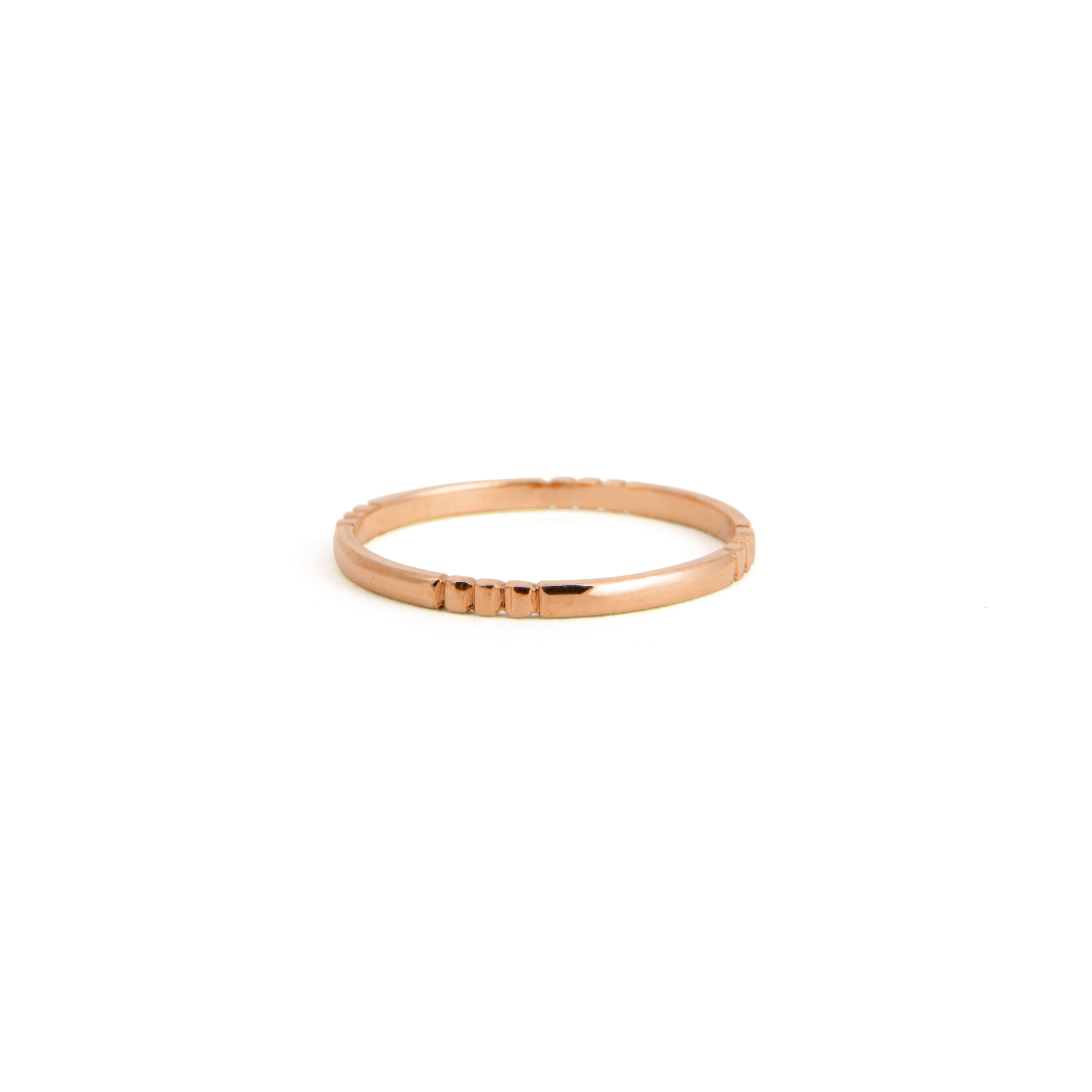 Bague Victoria trois godrons - Or rose